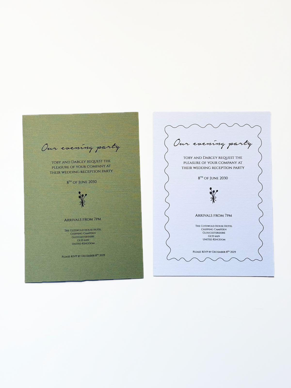 Jolie Fleur Evening Wedding Invitation