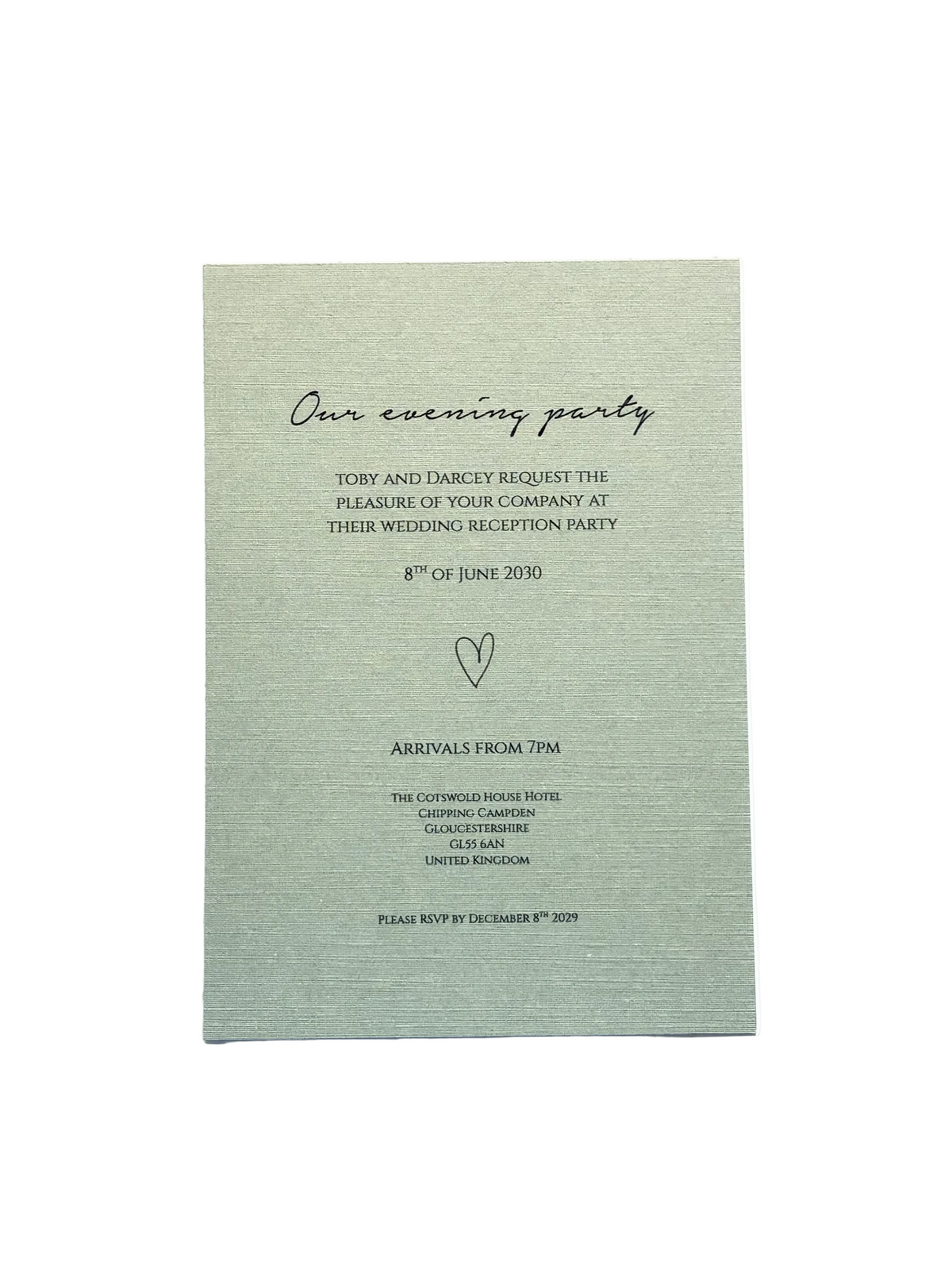 L'Amour Evening Wedding Invitation